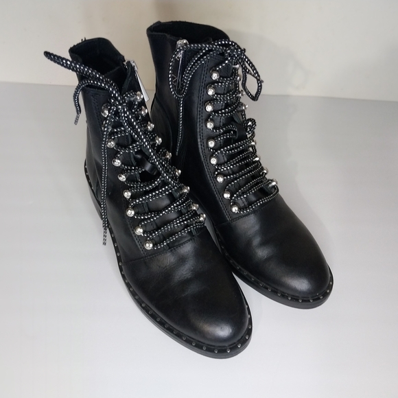 Zara Black Ankle Boots with Studded Details Size EU 38 - Picture 1 of 13